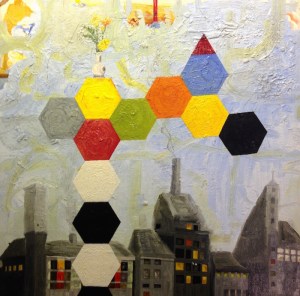 Den gamla staden. Olja på pannå, 39,5x39,5, 2010-11.