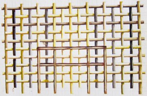 Flätning (detalj). Akvarell, 2000-tal.