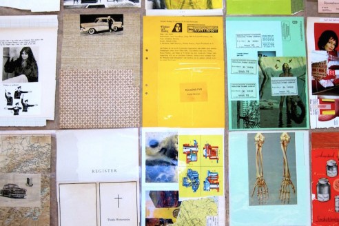 Laminerade collage (detalj). Pågående arbete, 2016.